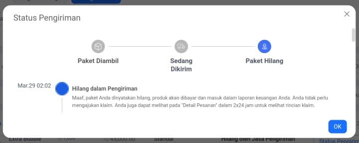 Lazada - Paket Hilang